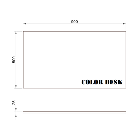 СТОЛЕШНИЦА 900х500х25 ММ ДЛЯ ПИСЬМЕННОГО СТОЛА ПРЯМОУГОЛЬНАЯ 1