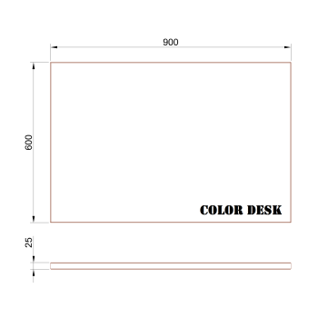 СТОЛЕШНИЦА 900х600х25 ММ ДЛЯ ПИСЬМЕННОГО СТОЛА ПРЯМОУГОЛЬНАЯ 1
