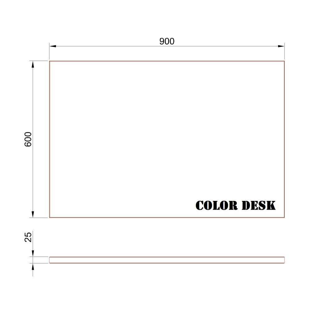СТОЛЕШНИЦА 900х600х25 ММ ДЛЯ ПИСЬМЕННОГО СТОЛА ПРЯМОУГОЛЬНАЯ 1