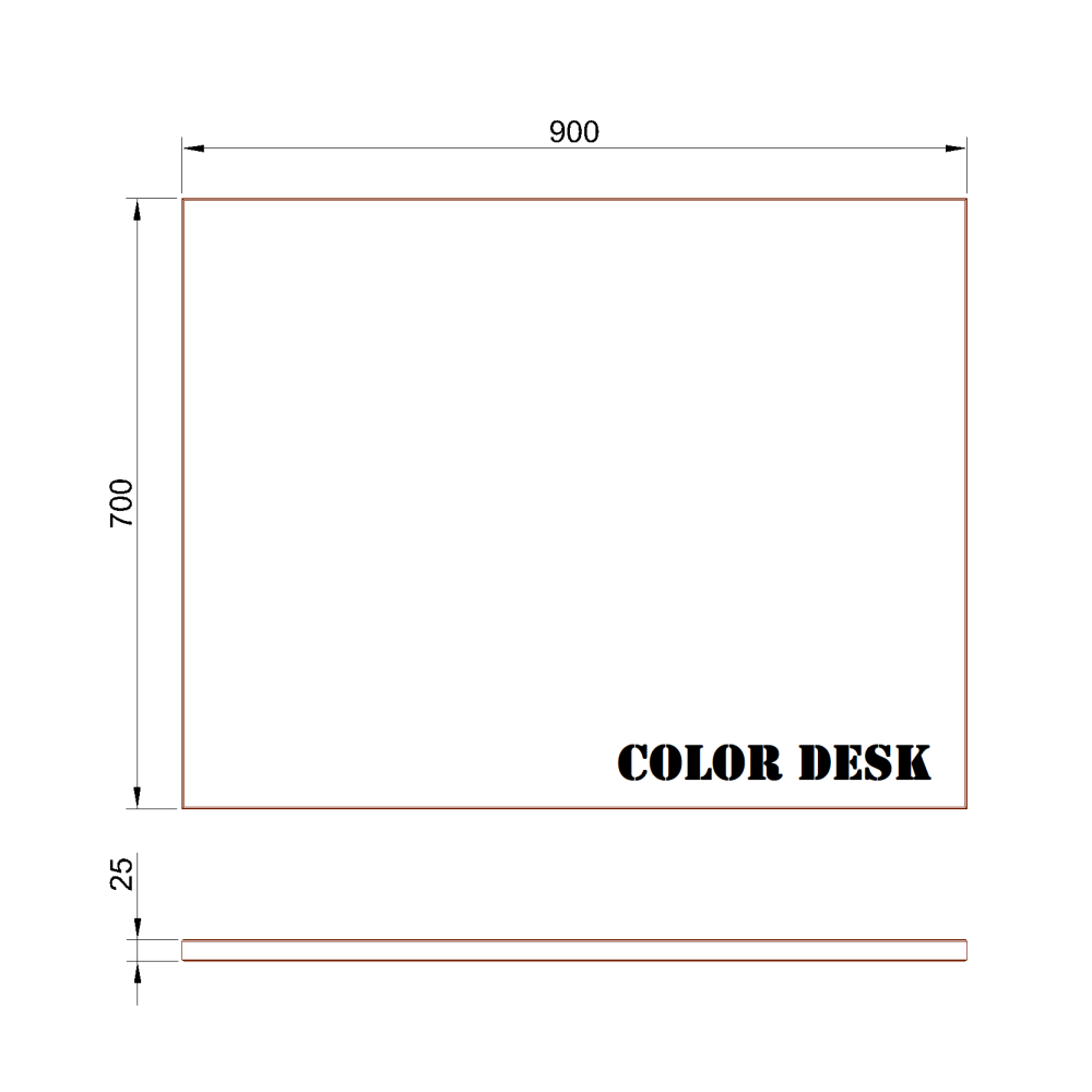 СТОЛЕШНИЦА 900х700х25 ММ ДЛЯ ПИСЬМЕННОГО СТОЛА ПРЯМОУГОЛЬНАЯ 1