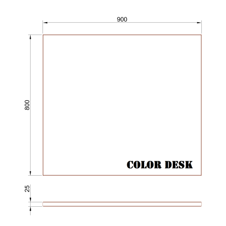 СТОЛЕШНИЦА 900х800х25 ММ ДЛЯ ПИСЬМЕННОГО СТОЛА ПРЯМОУГОЛЬНАЯ 1