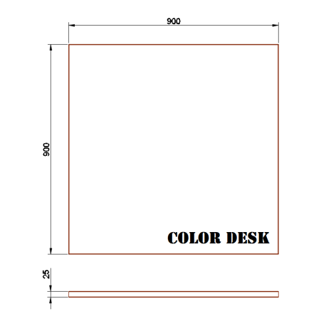 СТОЛЕШНИЦА 900х900х25 ММ ДЛЯ ПИСЬМЕННОГО СТОЛА ПРЯМОУГОЛЬНАЯ 1