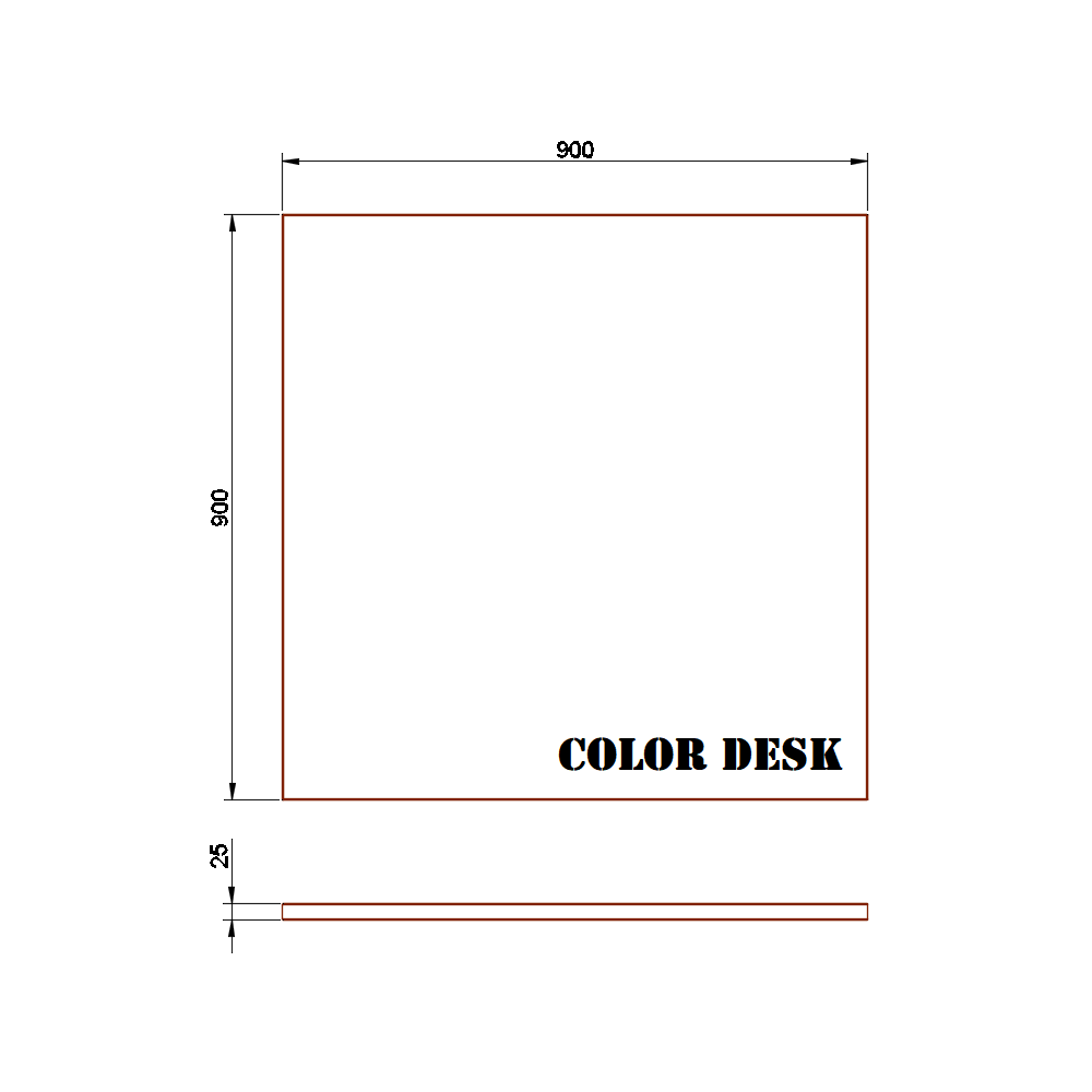 СТОЛЕШНИЦА 900х900х25 ММ ДЛЯ ПИСЬМЕННОГО СТОЛА ПРЯМОУГОЛЬНАЯ 1