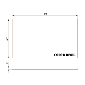 СТОЛЕШНИЦА 1000х600х25 ММ ДЛЯ ПИСЬМЕННОГО СТОЛА ПРЯМОУГОЛЬНАЯ 1