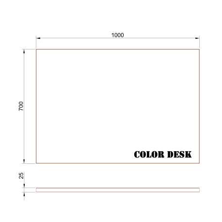СТОЛЕШНИЦА 1000х700х25 ММ ДЛЯ ПИСЬМЕННОГО СТОЛА ПРЯМОУГОЛЬНАЯ 1