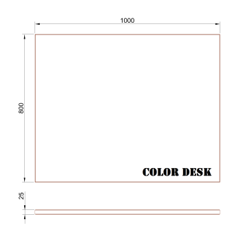 СТОЛЕШНИЦА 1000х800х25 ММ ДЛЯ ПИСЬМЕННОГО СТОЛА ПРЯМОУГОЛЬНАЯ 1