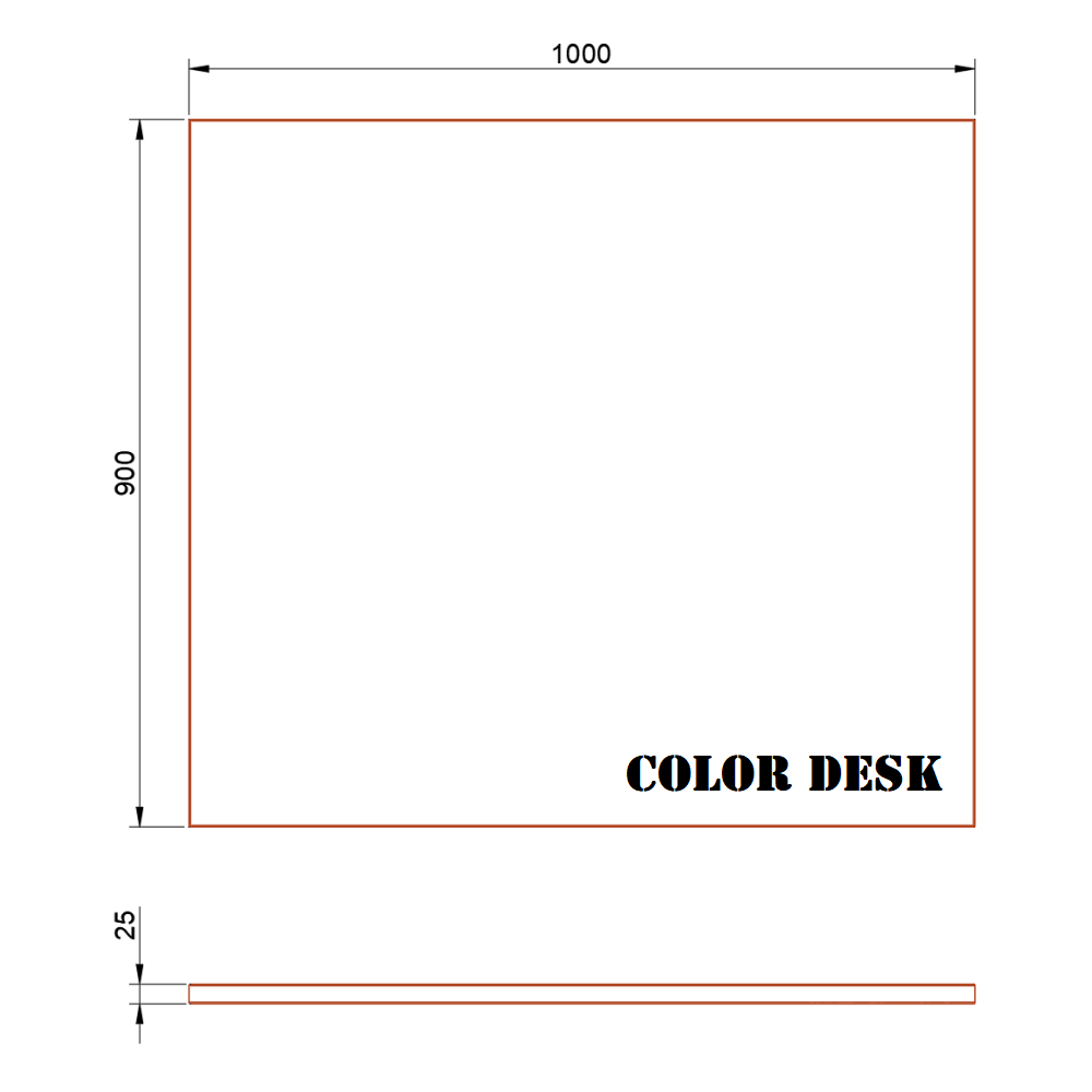 СТОЛЕШНИЦА 1000х900х25 ММ ДЛЯ ПИСЬМЕННОГО СТОЛА ПРЯМОУГОЛЬНАЯ 1