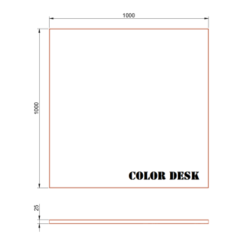 СТОЛЕШНИЦА 1000х1000х25 ММ ДЛЯ ПИСЬМЕННОГО СТОЛА ПРЯМОУГОЛЬНАЯ 1