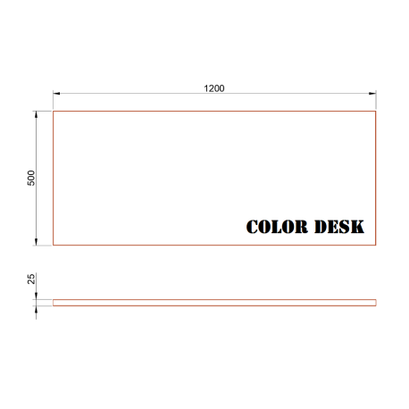 СТОЛЕШНИЦА 1200х500х25 ММ ДЛЯ ПИСЬМЕННОГО СТОЛА ПРЯМОУГОЛЬНАЯ 1