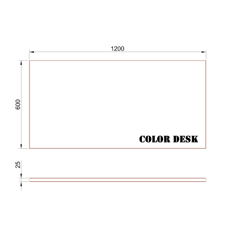 СТОЛЕШНИЦА 1200х600х25 ММ ДЛЯ ПИСЬМЕННОГО СТОЛА ПРЯМОУГОЛЬНАЯ 1
