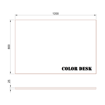 СТОЛЕШНИЦА 1200х800х25 ММ ДЛЯ ПИСЬМЕННОГО СТОЛА ПРЯМОУГОЛЬНАЯ 1