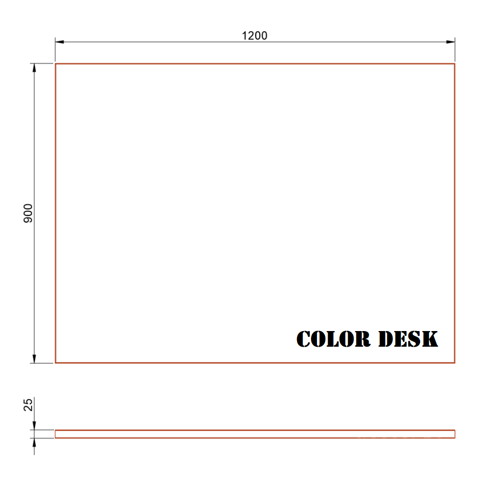 СТОЛЕШНИЦА 1200х900х25 ММ ДЛЯ ПИСЬМЕННОГО СТОЛА ПРЯМОУГОЛЬНАЯ 1