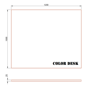 СТОЛЕШНИЦА 1200х1000х25 ММ ДЛЯ ПИСЬМЕННОГО СТОЛА ПРЯМОУГОЛЬНАЯ 1