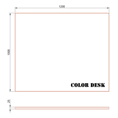 СТОЛЕШНИЦА 1200х1000х25 ММ ДЛЯ ПИСЬМЕННОГО СТОЛА ПРЯМОУГОЛЬНАЯ 1