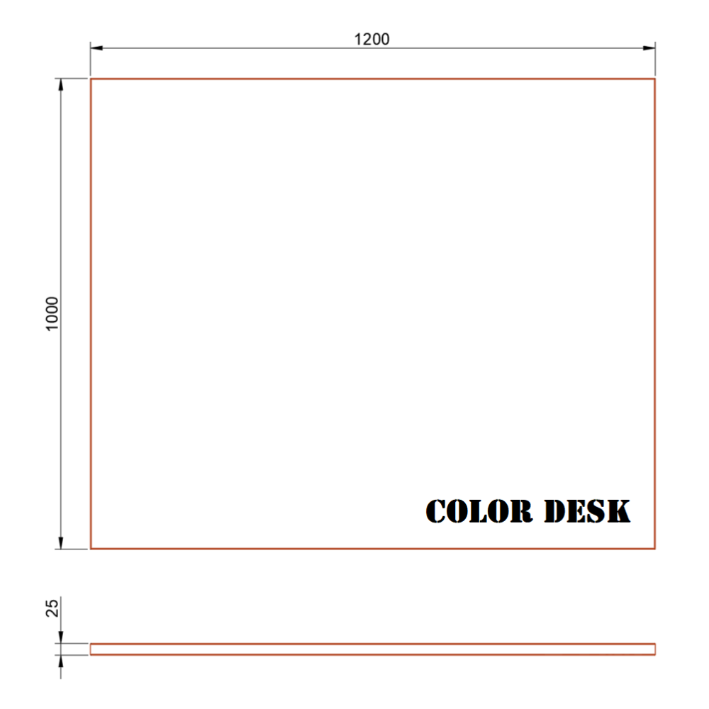 СТОЛЕШНИЦА 1200х1000х25 ММ ДЛЯ ПИСЬМЕННОГО СТОЛА ПРЯМОУГОЛЬНАЯ 1
