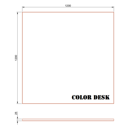 СТОЛЕШНИЦА 1200х1200х25 ММ ДЛЯ ПИСЬМЕННОГО СТОЛА ПРЯМОУГОЛЬНАЯ 1