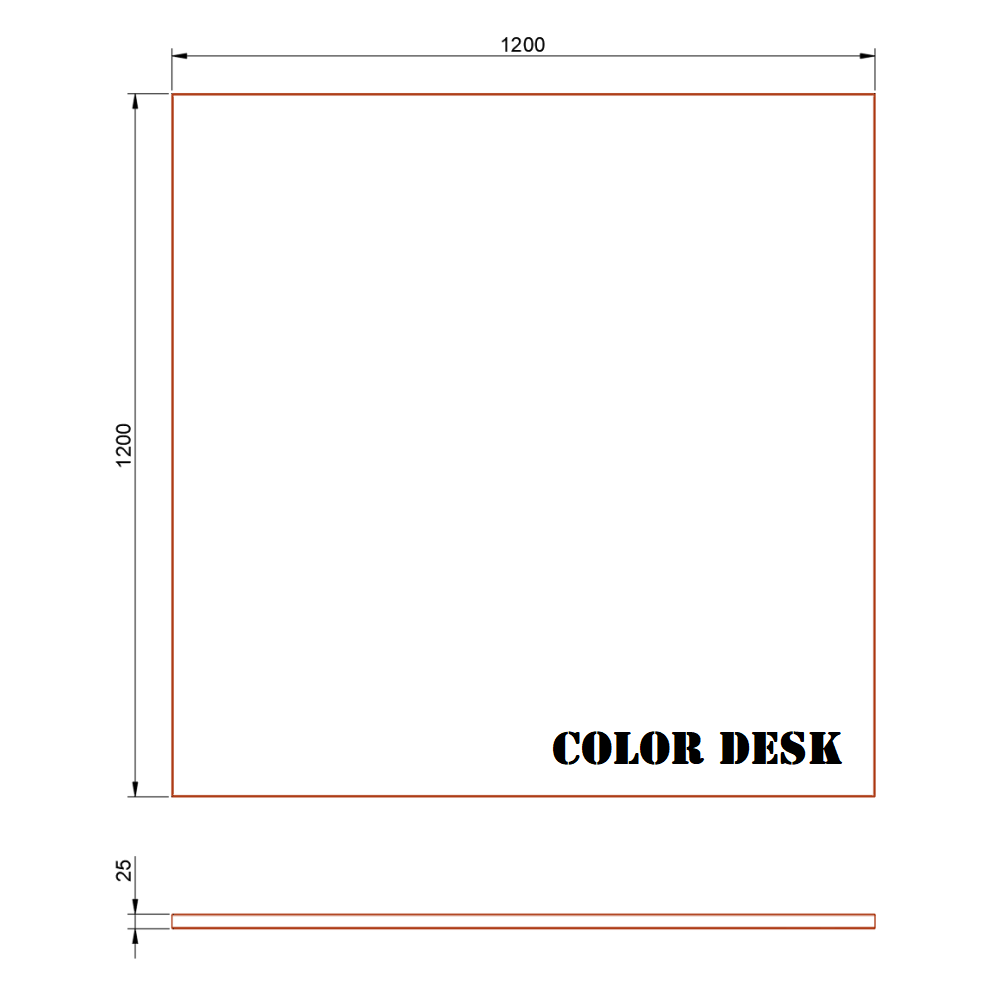 СТОЛЕШНИЦА 1200х1200х25 ММ ДЛЯ ПИСЬМЕННОГО СТОЛА ПРЯМОУГОЛЬНАЯ 1