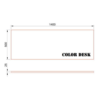 СТОЛЕШНИЦА 1400х500х25 ММ ДЛЯ ПИСЬМЕННОГО СТОЛА ПРЯМОУГОЛЬНАЯ 1