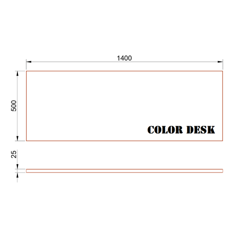 СТОЛЕШНИЦА 1400х500х25 ММ ДЛЯ ПИСЬМЕННОГО СТОЛА ПРЯМОУГОЛЬНАЯ 1