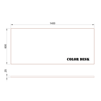 СТОЛЕШНИЦА 1400х600х25 ММ ДЛЯ ПИСЬМЕННОГО СТОЛА ПРЯМОУГОЛЬНАЯ 1
