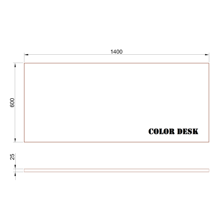 СТОЛЕШНИЦА 1400х600х25 ММ ДЛЯ ПИСЬМЕННОГО СТОЛА ПРЯМОУГОЛЬНАЯ 1