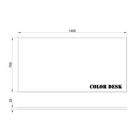 СТОЛЕШНИЦА 1400х700х25 ММ ДЛЯ ПИСЬМЕННОГО СТОЛА ПРЯМОУГОЛЬНАЯ 1