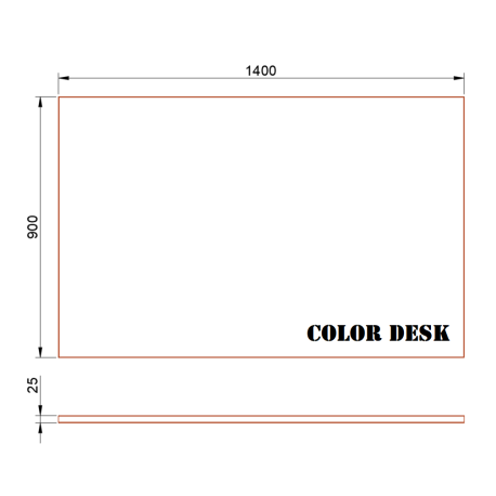 СТОЛЕШНИЦА 1400х900х25 ММ ДЛЯ ПИСЬМЕННОГО СТОЛА ПРЯМОУГОЛЬНАЯ 1