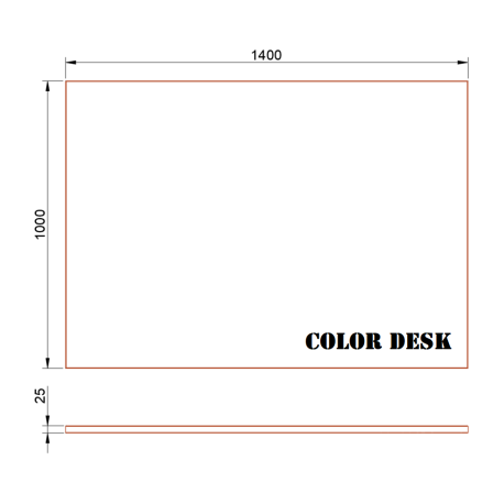 СТОЛЕШНИЦА 1400х1000х25 ММ ДЛЯ ПИСЬМЕННОГО СТОЛА ПРЯМОУГОЛЬНАЯ 1