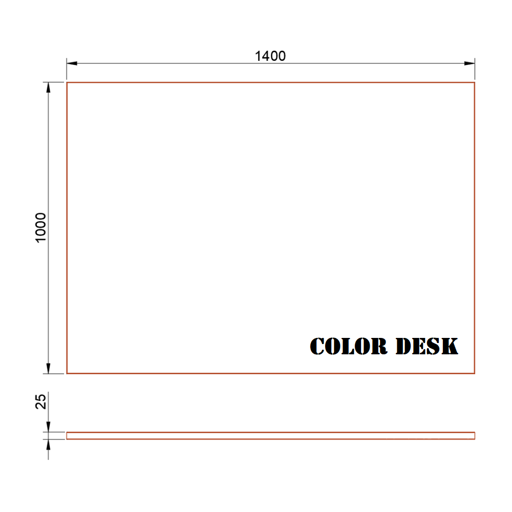 СТОЛЕШНИЦА 1400х1000х25 ММ ДЛЯ ПИСЬМЕННОГО СТОЛА ПРЯМОУГОЛЬНАЯ 1