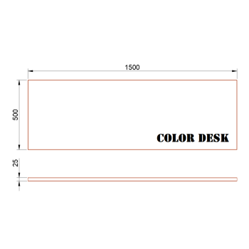 СТОЛЕШНИЦА 1500х500х25 ММ ДЛЯ ПИСЬМЕННОГО СТОЛА ПРЯМОУГОЛЬНАЯ 1
