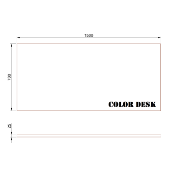 СТОЛЕШНИЦА 1500х700х25 ММ ДЛЯ ПИСЬМЕННОГО СТОЛА ПРЯМОУГОЛЬНАЯ 1