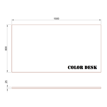 СТОЛЕШНИЦА 1500х800х25 ММ ДЛЯ ПИСЬМЕННОГО СТОЛА ПРЯМОУГОЛЬНАЯ 1