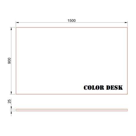 СТОЛЕШНИЦА 1500х900х25 ММ ДЛЯ ПИСЬМЕННОГО СТОЛА ПРЯМОУГОЛЬНАЯ 1