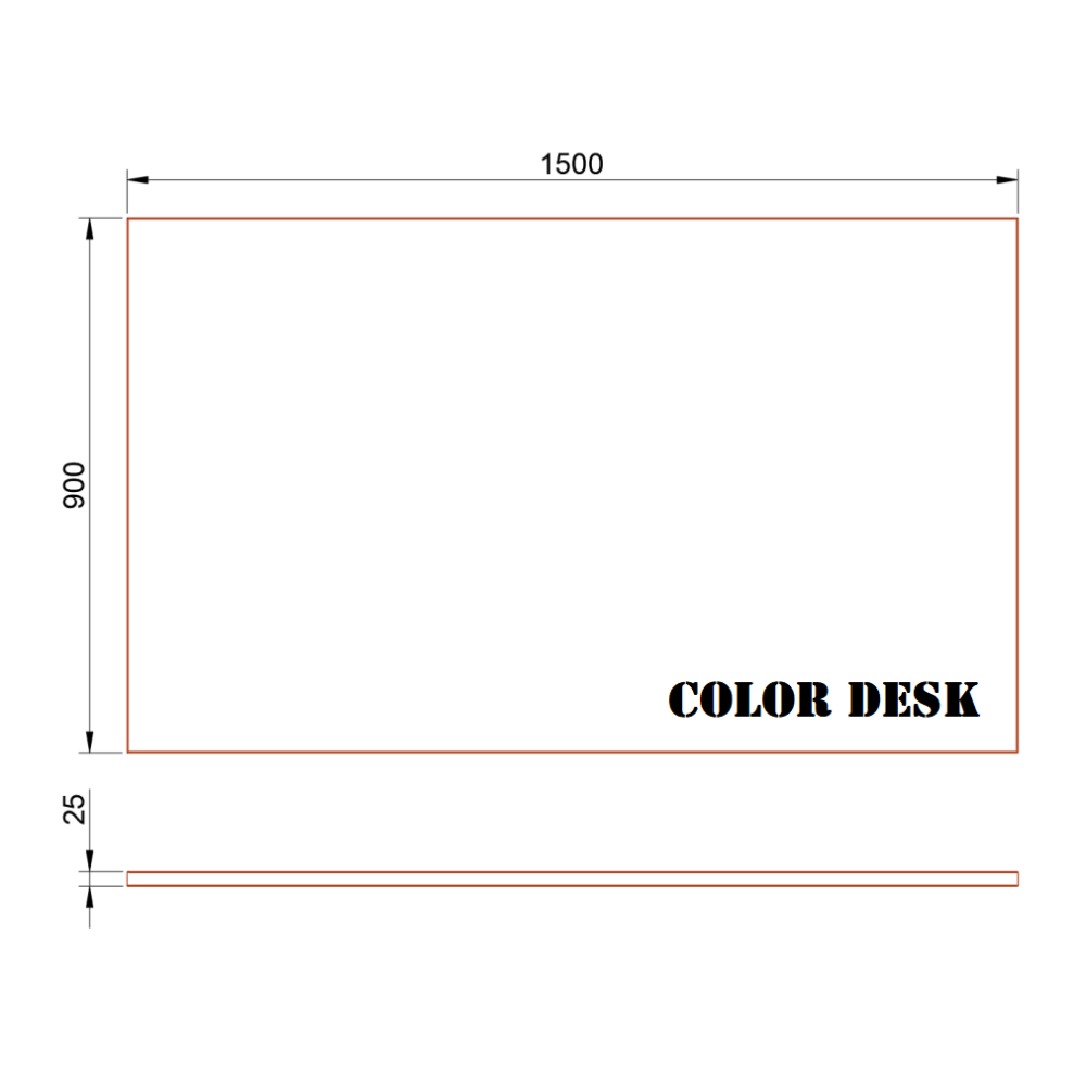 СТОЛЕШНИЦА 1500х900х25 ММ ДЛЯ ПИСЬМЕННОГО СТОЛА ПРЯМОУГОЛЬНАЯ 1