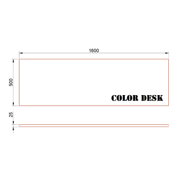 СТОЛЕШНИЦА 1600х500х25 ММ ДЛЯ ПИСЬМЕННОГО СТОЛА ПРЯМОУГОЛЬНАЯ 1