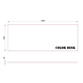 СТОЛЕШНИЦА 1600х600х25 ММ ДЛЯ ПИСЬМЕННОГО СТОЛА ПРЯМОУГОЛЬНАЯ 1