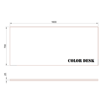 СТОЛЕШНИЦА 1600х700х25 ММ ДЛЯ ПИСЬМЕННОГО СТОЛА ПРЯМОУГОЛЬНАЯ 1
