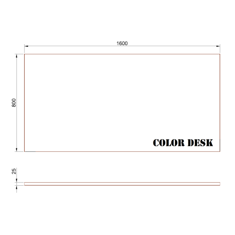 СТОЛЕШНИЦА 1600х800х25 ММ ДЛЯ ПИСЬМЕННОГО СТОЛА ПРЯМОУГОЛЬНАЯ 1